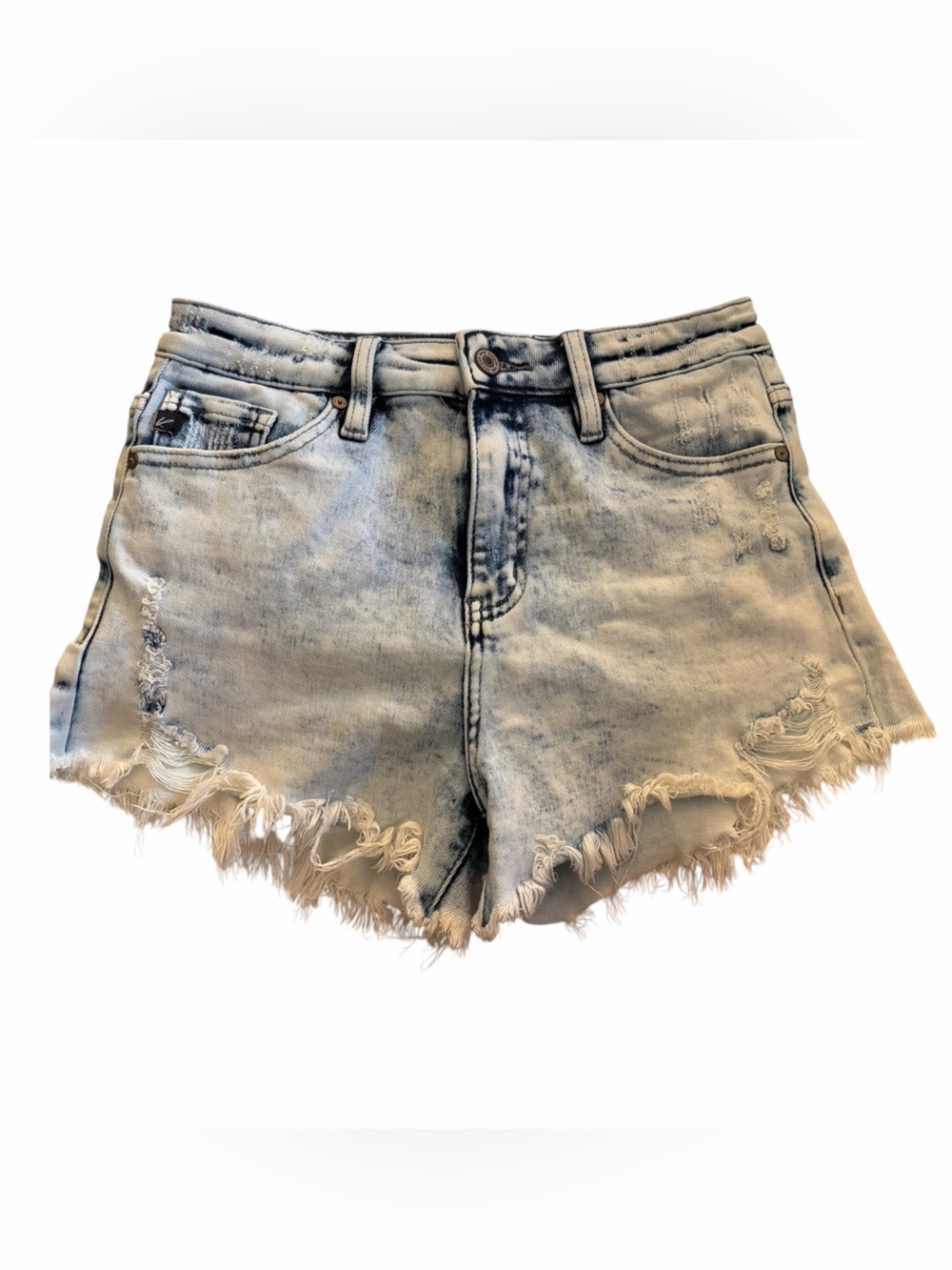 KanCan Light Wash Distressed Denim Shorts